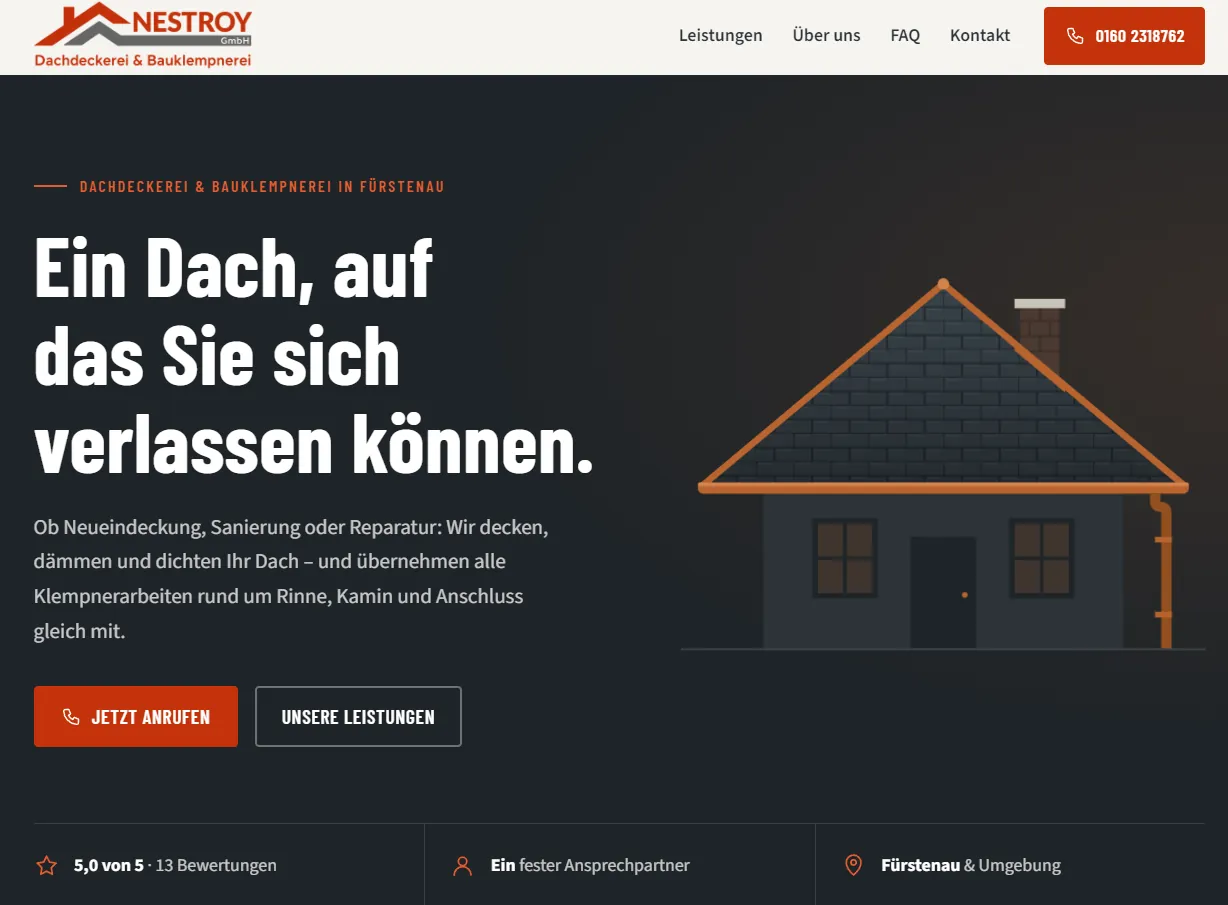 Dachdeckerei Nestroy Website